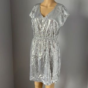 🇺🇸BB Dakota silver sequin dress